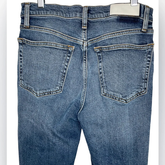 Re/Done 90's High Rise Ankle Crop Blue Jeans in Mid 70s Color Size 28 - Picture 5 of 12
